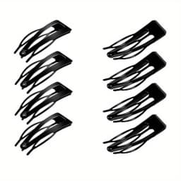 8Pcs Unique Snap Hair Clips 3 Prong Hair Clips Water Drop Metal Hairpins Monochrome Hair Barrettes Hair Accessories