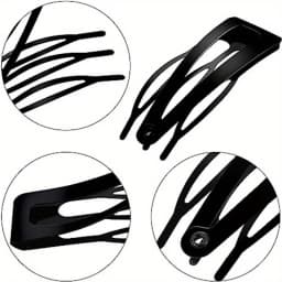 8Pcs Unique Snap Hair Clips 3 Prong Hair Clips Water Drop Metal Hairpins Monochrome Hair Barrettes Hair Accessories