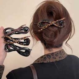 New Twisted Hair Clip PU Bow Barrettes Large Size Hair Clips Plastic Hairpin Sweet Daily Headwear Women Hair Accessories