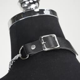 Punk Gothic Black PU Leather Chain Collar Choker For Women Adjustable Decor For Daily Cosplay Rave Club Festival Party Outfit