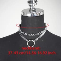 Punk Gothic Black PU Leather Chain Collar Choker For Women Adjustable Decor For Daily Cosplay Rave Club Festival Party Outfit
