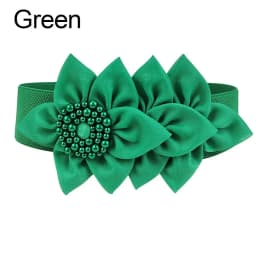 Flower Decoration Wide Waist Belt Dress Coat Suit Decorative Waistband Women Stretch Waistband