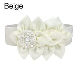 Flower Decoration Wide Waist Belt Dress Coat Suit Decorative Waistband Women Stretch Waistband