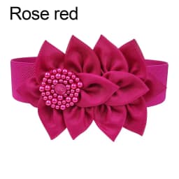Flower Decoration Wide Waist Belt Dress Coat Suit Decorative Waistband Women Stretch Waistband