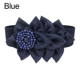 Flower Decoration Wide Waist Belt Dress Coat Suit Decorative Waistband Women Stretch Waistband