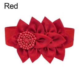Flower Decoration Wide Waist Belt Dress Coat Suit Decorative Waistband Women Stretch Waistband