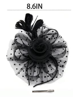 1PCS Fascinators Hat Flower Mesh Ribbons Feathers On A Headband And A Clip Tea Party Headwear For Girls And Women