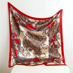 90*90CM Woman Handkerchief for Head Silk Head Scarf Foulard En Satin Neckerchief Luxury Silk Purse Scarf SJ02