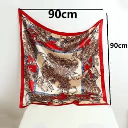 90*90CM Woman Handkerchief for Head Silk Head Scarf Foulard En Satin Neckerchief Luxury Silk Purse Scarf SJ02