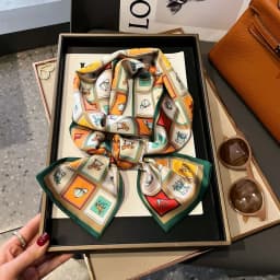 Shirt Decoration Sunscreen Silk Scarfs Female Hair Band Skinny Scarf NeckTies Women Bag Long Scarves Neckerchief Foulard Lady