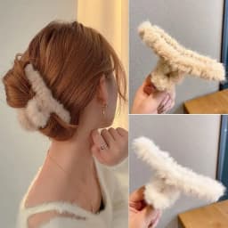 Large Plush Hair Claw Shark Clip Simple Barrettes Crab Hair Clips For Women Hairgrips Autumn Winter Hair Accessories