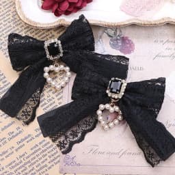 【1 Pair】 Lolita Hair Clips Lace Hair Accessories Pearl Accessories Girls' Items Y2K Accessories Hair Bows Girl Hairpin Cute Thing