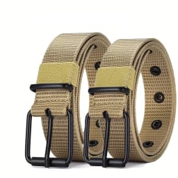 Men's Belt Porous Canvas Pin Buckle Leather Belt Outdoor Sports Belt Women's Trendy Eyelet Belt With Jeans Belt For Men Women