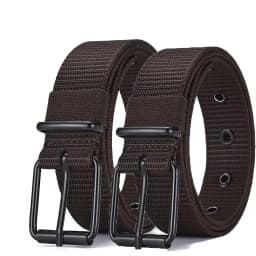 Men's Belt Porous Canvas Pin Buckle Leather Belt Outdoor Sports Belt Women's Trendy Eyelet Belt With Jeans Belt For Men Women