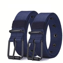 Men's Belt Porous Canvas Pin Buckle Leather Belt Outdoor Sports Belt Women's Trendy Eyelet Belt With Jeans Belt For Men Women