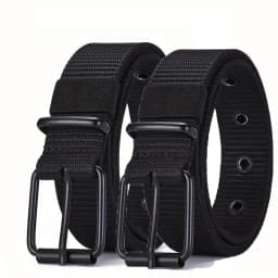 Men's Belt Porous Canvas Pin Buckle Leather Belt Outdoor Sports Belt Women's Trendy Eyelet Belt With Jeans Belt For Men Women