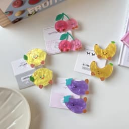 2pc Lovely Cartoon Cherry Fruit Cute Hair Side Clips Hairpin for Women Girls Korean Hair Accessories Ornament
