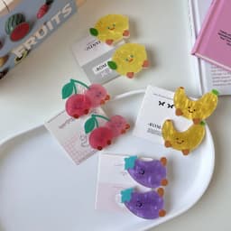 2pc Lovely Cartoon Cherry Fruit Cute Hair Side Clips Hairpin for Women Girls Korean Hair Accessories Ornament