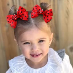 2Pcs Cute Ladybird Bow Hair Clips For Little Girls Dots Print Kids’ Hair Decoration Hairpin Accessories Headwear