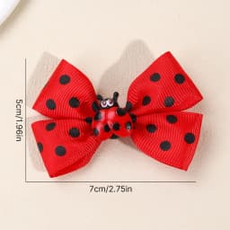 2Pcs Cute Ladybird Bow Hair Clips For Little Girls Dots Print Kids’ Hair Decoration Hairpin Accessories Headwear
