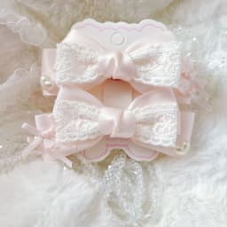 【1 Pair】Hair Decoration Pink Ribbon Hair Bow Hair Accessories Ladies Y2K 2000S Accessories Hairpins Woman Flower Hair Clips