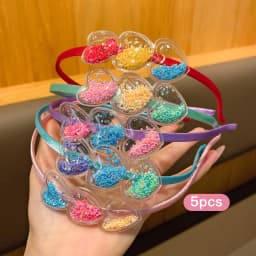5 color random heart-shaped flow sofa hoops with sweet and cute hair accessories suitable for daily use
