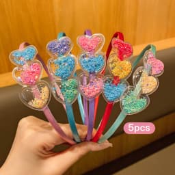 5 color random heart-shaped flow sofa hoops with sweet and cute hair accessories suitable for daily use