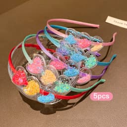 5 color random heart-shaped flow sofa hoops with sweet and cute hair accessories suitable for daily use