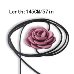 Black Velvet Cord Choker With Flower Scarf Silk Scarf Big Large Floral Rose Chocker 2025 Trendy Fashion Jewelry Y2K Accessories