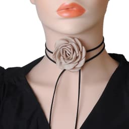 Black Velvet Cord Choker With Flower Scarf Silk Scarf Big Large Floral Rose Chocker 2025 Trendy Fashion Jewelry Y2K Accessories