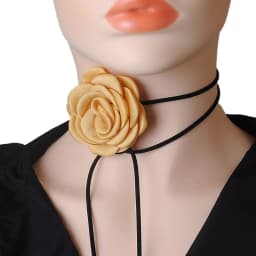Black Velvet Cord Choker With Flower Scarf Silk Scarf Big Large Floral Rose Chocker 2025 Trendy Fashion Jewelry Y2K Accessories