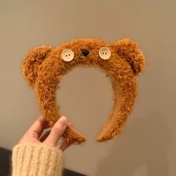 1pc NEW Little Bear Hair Hoop Plush Yellow Cute Face Wash Headband Cartoon Headpiece
