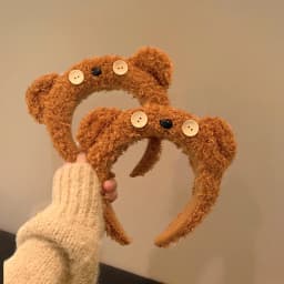 1pc NEW Little Bear Hair Hoop Plush Yellow Cute Face Wash Headband Cartoon Headpiece