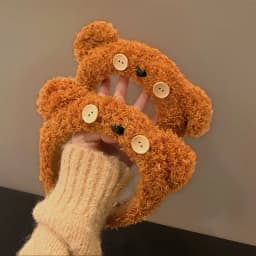1pc NEW Little Bear Hair Hoop Plush Yellow Cute Face Wash Headband Cartoon Headpiece