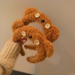 1pc NEW Little Bear Hair Hoop Plush Yellow Cute Face Wash Headband Cartoon Headpiece