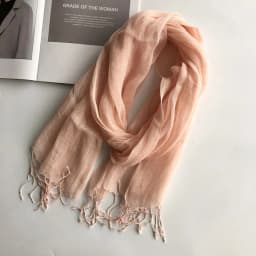 Elegant Soft Solid Women 100% Linen Flax Tassel Scarf Summer Travel Sunscreen Long Shawl Elegant Hijab Women Foulard