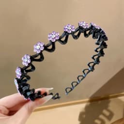 New Non-slip Rhinestone Headbands Solid Wave Hairbands for Women Girls Bezel Fashion Hair Hoop Ladies Boutique Hair Accessories