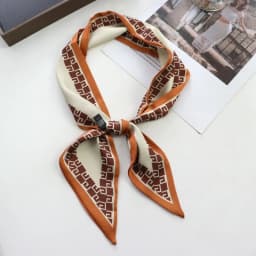 2025 New Grid Print Women Luxury Small Silk Scarf Handle Bag Ribbons Female Head Scarves Sharp Angle For Women Skinny Headband