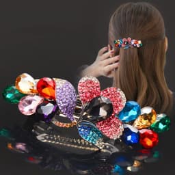 New purple crystal flower spring hair clip Luxury rhinestone top clip Horizontal clip Elegant mother fashion hair accessories