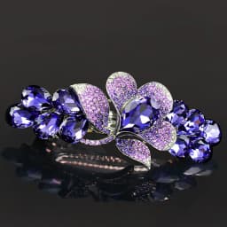 New purple crystal flower spring hair clip Luxury rhinestone top clip Horizontal clip Elegant mother fashion hair accessories