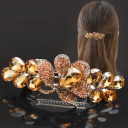 New purple crystal flower spring hair clip Luxury rhinestone top clip Horizontal clip Elegant mother fashion hair accessories