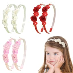 Flower Headband Girls Women Fairy Pink Pearl Hoop Children Dance Party Korean Floral Hair Accessories Guest Wedding Headdresses