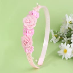 Flower Headband Girls Women Fairy Pink Pearl Hoop Children Dance Party Korean Floral Hair Accessories Guest Wedding Headdresses