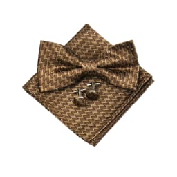 Fashion Bowtie Set Gifts For Men High Quality Bow Tie Handchief Cufflinks 3 Pcs Set Wedding Bussiness Suit Accessories