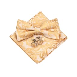 Fashion Bowtie Set Gifts For Men High Quality Bow Tie Handchief Cufflinks 3 Pcs Set Wedding Bussiness Suit Accessories