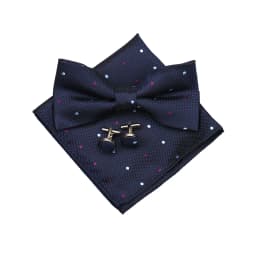 Fashion Bowtie Set Gifts For Men High Quality Bow Tie Handchief Cufflinks 3 Pcs Set Wedding Bussiness Suit Accessories