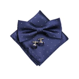 Fashion Bowtie Set Gifts For Men High Quality Bow Tie Handchief Cufflinks 3 Pcs Set Wedding Bussiness Suit Accessories