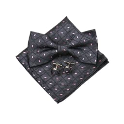 Fashion Bowtie Set Gifts For Men High Quality Bow Tie Handchief Cufflinks 3 Pcs Set Wedding Bussiness Suit Accessories