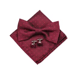 Fashion Bowtie Set Gifts For Men High Quality Bow Tie Handchief Cufflinks 3 Pcs Set Wedding Bussiness Suit Accessories