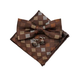 Fashion Bowtie Set Gifts For Men High Quality Bow Tie Handchief Cufflinks 3 Pcs Set Wedding Bussiness Suit Accessories
